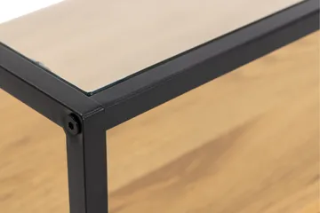 Sakila Golvstående Tv Bänk 120 cm med Förvaring i Metall med Trähylla - Svart - Möbler - Tv möbel & mediamöbel - TV bänk & mediabänk
