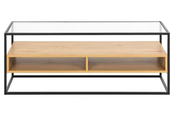 Sakila Golvstående Tv Bänk 120 cm med Förvaring i Metall med Trähylla - Svart - Möbler - Tv möbel & mediamöbel - TV bänk & mediabänk