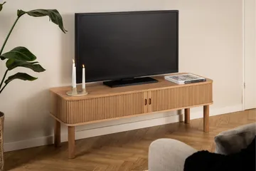 Samay Golvstående Tv Bänk 140 cm med Förvaring i Ek - Brun - Möbler - Tv möbel & mediamöbel - TV bänk & mediabänk