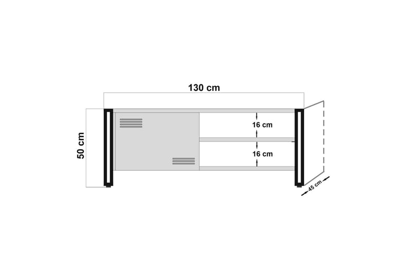 Sapphira Tv-bänk 130 cm - Trä/Svart - TV bänk & mediabänk