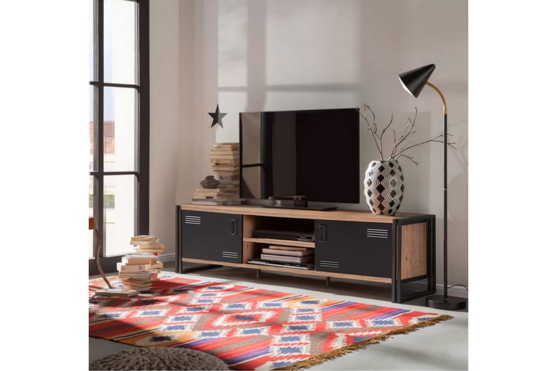 Sapphira Tv-bänk 180 cm - Trä/Svart - Möbler - Tv möbel & mediamöbel - TV bänk & mediabänk