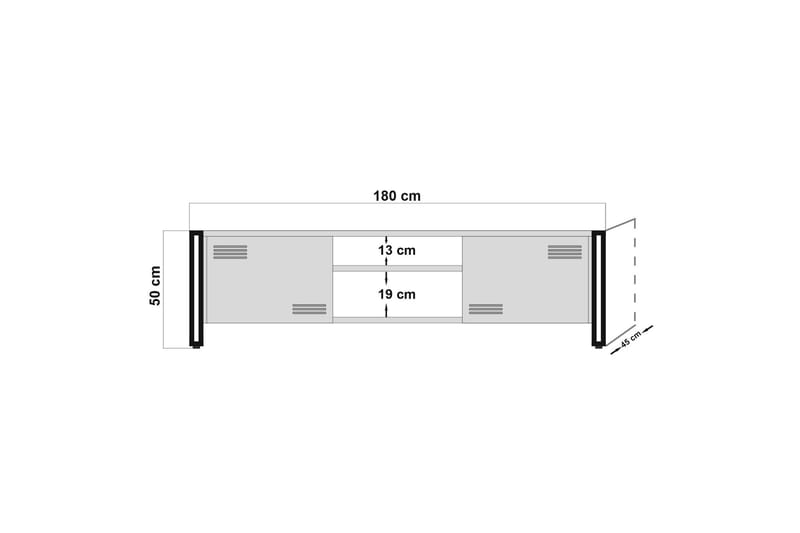 Sapphira Tv-bänk 180 cm - Trä/Svart - Möbler - Tv möbel & mediamöbel - TV bänk & mediabänk