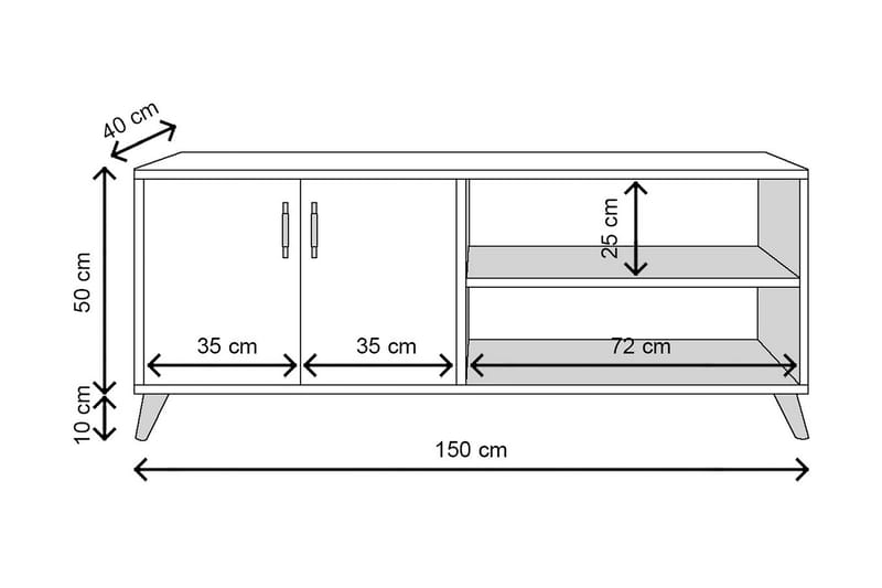 Sarisu Tv-bänk 150 cm - Natur/Vit - Möbler - Tv möbel & mediamöbel - TV bänk & mediabänk
