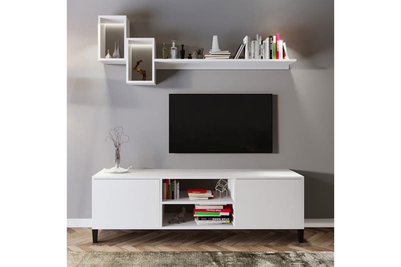 Sarisu Tv-bänk 180 cm - Vit - Möbler - Tv möbel & mediamöbel - TV bänk & mediabänk
