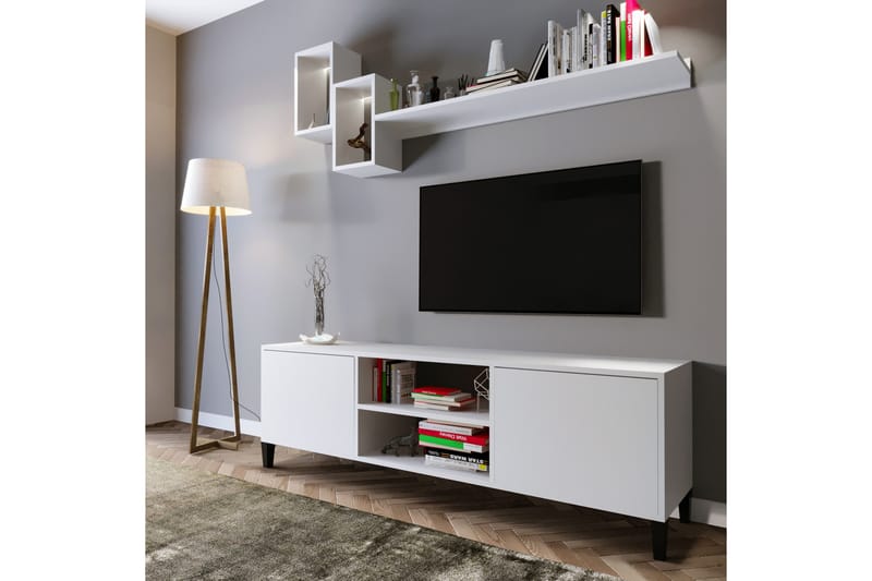 Sarisu Tv-bänk 180 cm - Vit - Möbler - Tv möbel & mediamöbel - TV bänk & mediabänk