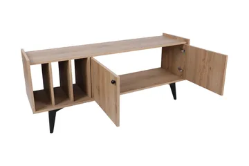 Schmida Golvstående TV-bänk 150 cm med Förvaring i Ljust Trä - Ljusbrun - Möbler - Tv möbel & mediamöbel - TV bänk & mediabänk