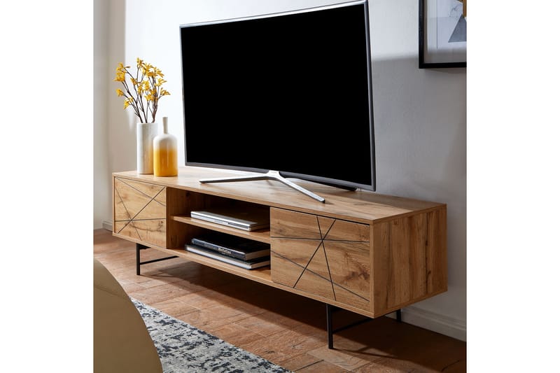 Seddik Tv-bänk 45x160 cm Rektangulär - Brun - Möbler - Tv möbel & mediamöbel - TV bänk & mediabänk