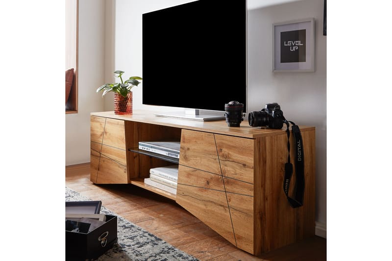 Seddik Tv-bänk 50x160 cm Rektangulär - Brun - Möbler - Tv möbel & mediamöbel - TV bänk & mediabänk