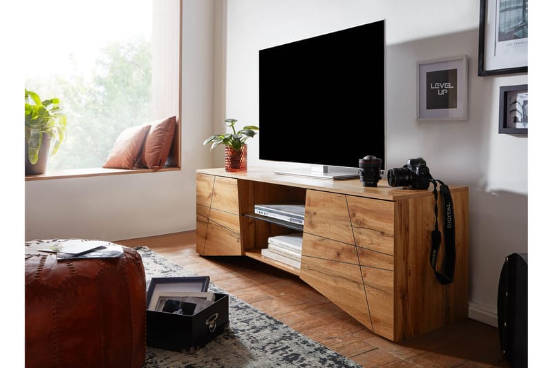 Seddik Tv-bänk 50x160 cm Rektangulär - Brun - Möbler - Tv möbel & mediamöbel - TV bänk & mediabänk
