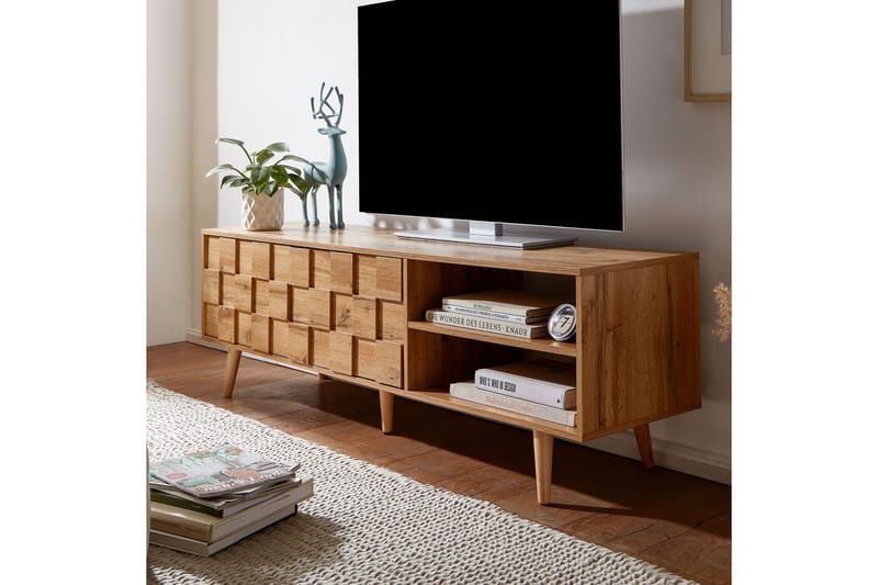 Seddik Tv-bänk 51x160 cm Rektangulär - Brun - TV bänk & mediabänk