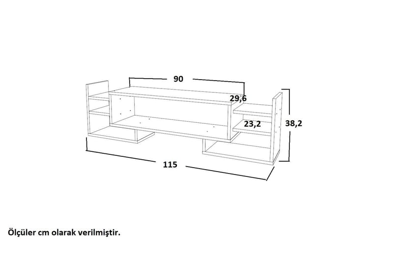 Semoure Tv-bänk 90 cm - Vit/Valnöt - TV bänk & mediabänk