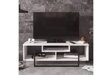 Sholly Golvstående TV Bänk 119 cm med Förvaring i Målat Trä - Vit - Möbler - Tv möbel & mediamöbel - TV bänk & mediabänk