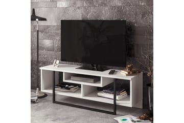 Sholly Golvstående TV Bänk 119 cm med Förvaring i Målat Trä - Vit - Möbler - Tv möbel & mediamöbel - TV bänk & mediabänk