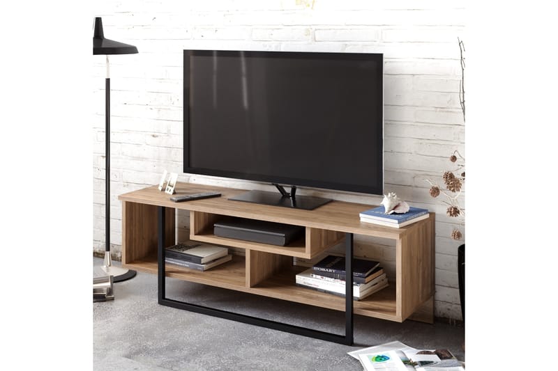 Sholly TV-Bänk 119 cm - Valnöt|Svart - Möbler - Tv möbel & mediamöbel - TV bänk & mediabänk