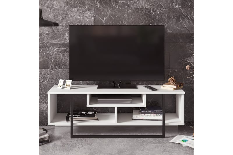 Sholly TV-Bänk 119 cm - Vit|Svart - Möbler - Tv möbel & mediamöbel - TV bänk & mediabänk