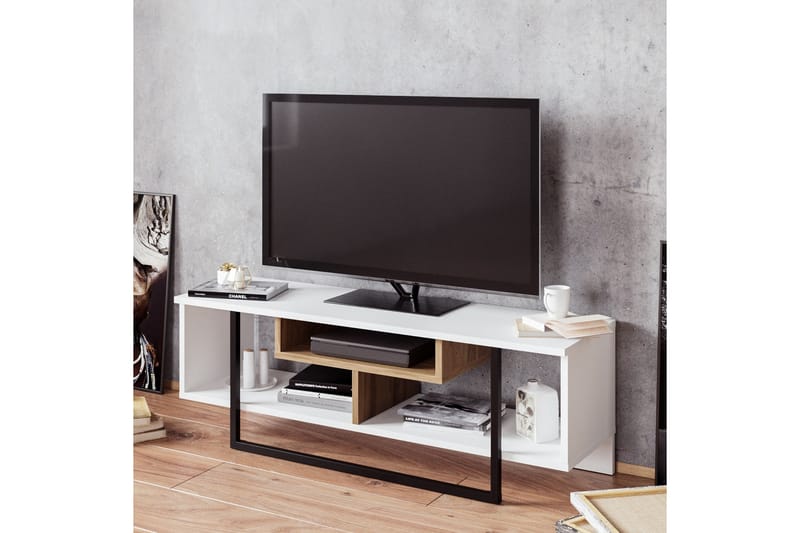 Sholly TV-Bänk 119 cm - Vit/Svart - Möbler - Tv möbel & mediamöbel - TV bänk & mediabänk