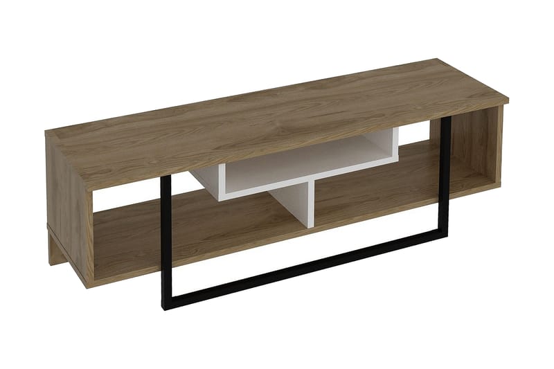 Sholly TV-Bänk 119 cm - Vit/Svart/Ek - Möbler - Tv möbel & mediamöbel - TV bänk & mediabänk