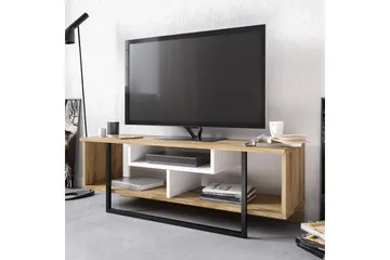 Sholly TV-Bänk 119 cm - Vit/Svart/Ek - Möbler - Tv möbel & mediamöbel - TV bänk & mediabänk
