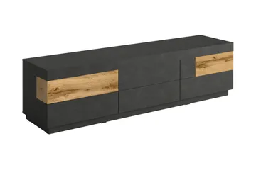 Silke Modern Golvstående TV-bänk 206 cm med Förvaring i Ek - Antracit - Möbler - Tv möbel & mediamöbel - TV bänk & mediabänk
