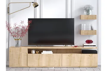 Sinox Golvstående TV Bänk 180 cm med Förvaring i Målat Trä - Ljusbrun - Möbler - Tv möbel & mediamöbel - TV bänk & mediabänk