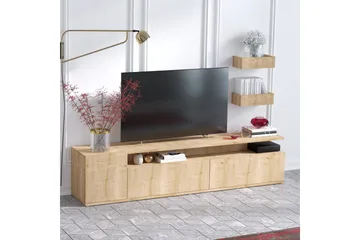 Sinox Golvstående TV Bänk 180 cm med Förvaring i Målat Trä - Ljusbrun - Möbler - Tv möbel & mediamöbel - TV bänk & mediabänk