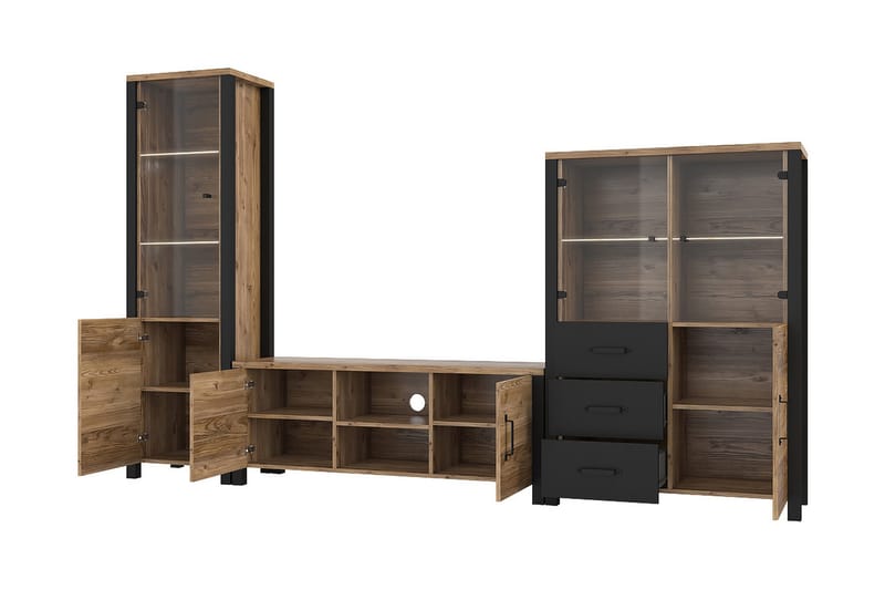 Skarebol TV-bänk 147 cm - Svart/Trä/Natur - Möbler - Tv möbel & mediamöbel - TV bänk & mediabänk