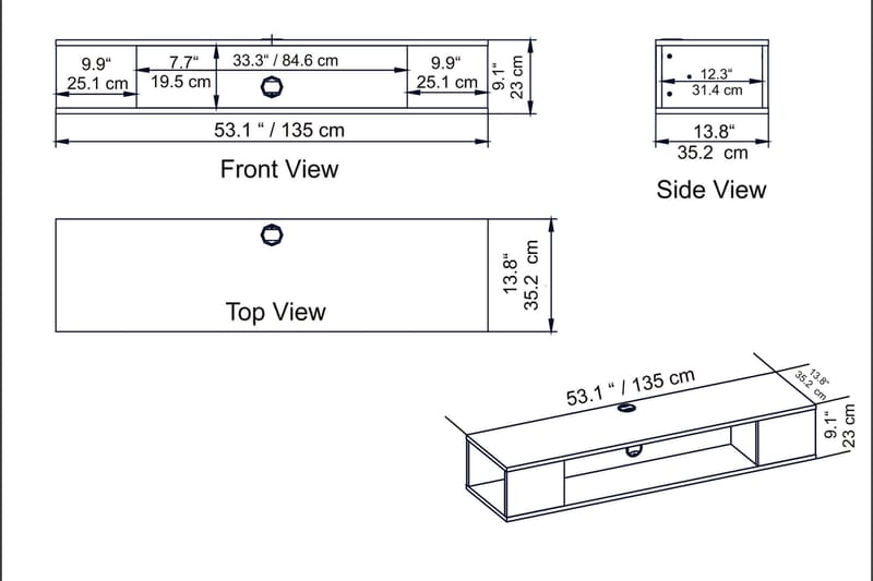 Skuteryd TV-bänk 135 cm - Brun - TV bänk & mediabänk