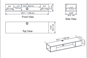 Skuteryd TV-bänk 135 cm - Vit - Möbler - Tv möbel & mediamöbel - TV bänk & mediabänk
