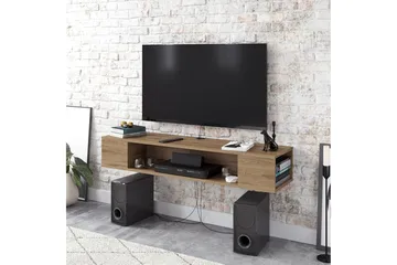 Skuteryd Vägghängd TV Bänk 135 cm med Förvaring i Mörkt Trä - Brun - Möbler - Tv möbel & mediamöbel - TV bänk & mediabänk