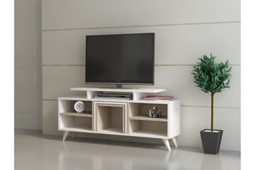 Sqandie Golvstående Tv-bänk 120 cm med Förvaring i Målat Trä - Vit - Möbler - Tv möbel & mediamöbel - TV bänk & mediabänk