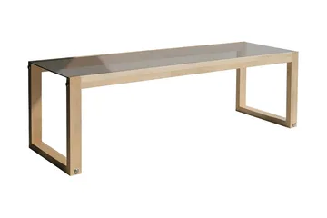 Sqandie Golvstående Tv-bänk 130 cm i Glas med Träram - Brun - Möbler - Tv möbel & mediamöbel - TV bänk & mediabänk