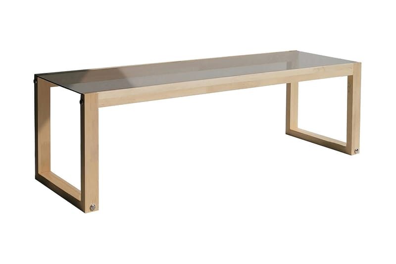 Sqandie Golvstående Tv-bänk 130 cm i Glas med Träram - Brun - Möbler - Tv möbel & mediamöbel - TV bänk & mediabänk