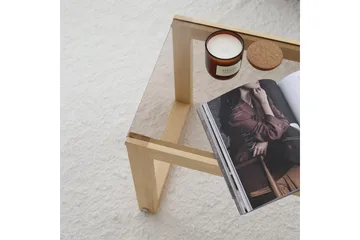 Sqandie Golvstående Tv-bänk 130 cm i Glas med Träram - Brun - Möbler - Tv möbel & mediamöbel - TV bänk & mediabänk