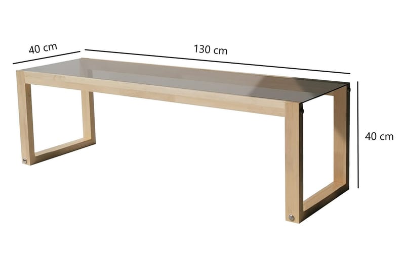 Sqandie Golvstående Tv-bänk 130 cm i Glas med Träram - Brun - Möbler - Tv möbel & mediamöbel - TV bänk & mediabänk