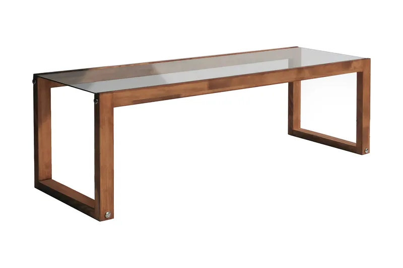 Sqandie Golvstående Tv Bänk 130 cm i Glas med Träram - Klar - Möbler - Tv möbel & mediamöbel - TV bänk & mediabänk