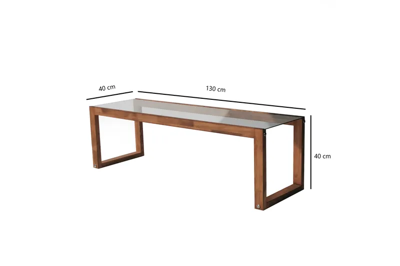 Sqandie Golvstående Tv Bänk 130 cm i Glas med Träram - Klar - Möbler - Tv möbel & mediamöbel - TV bänk & mediabänk