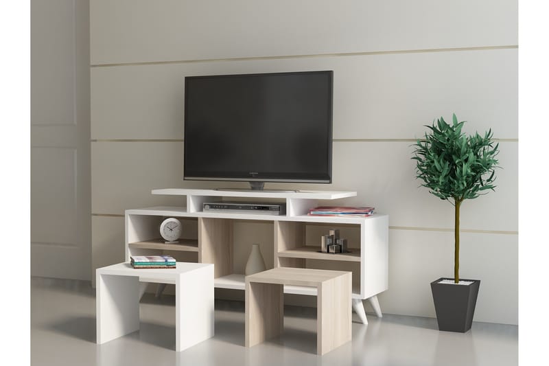 Sqandie Tv-bänk 120 cm - Vit - Möbler - Tv möbel & mediamöbel - TV bänk & mediabänk