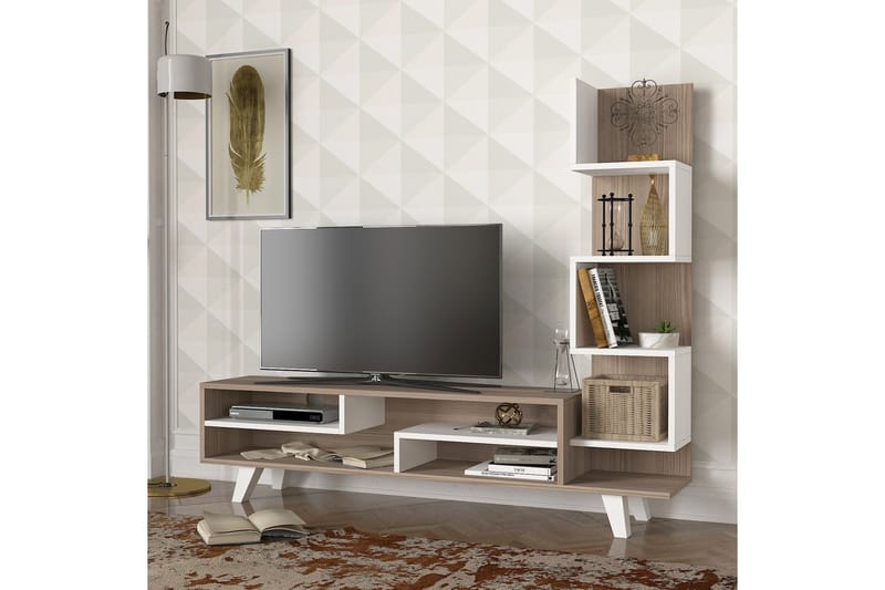 Sqandie Tv-bänk/Bokhylla 149 cm - Vit - Möbler - Tv möbel & mediamöbel - TV bänk & mediabänk