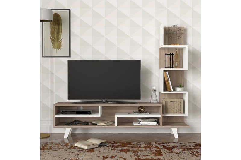 Sqandie Tv-bänk/Bokhylla 149 cm - Vit - Möbler - Tv möbel & mediamöbel - TV bänk & mediabänk