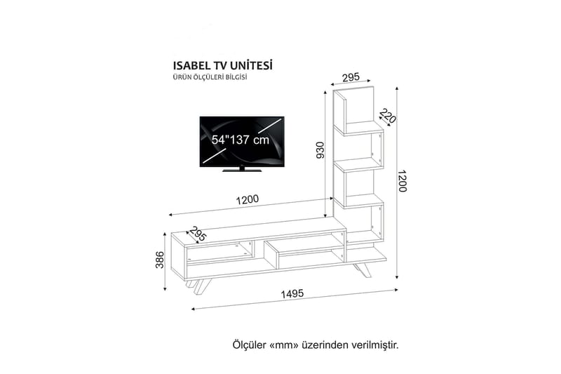 Sqandie Tv-bänk/Bokhylla 149 cm - Vit - TV bänk & mediabänk