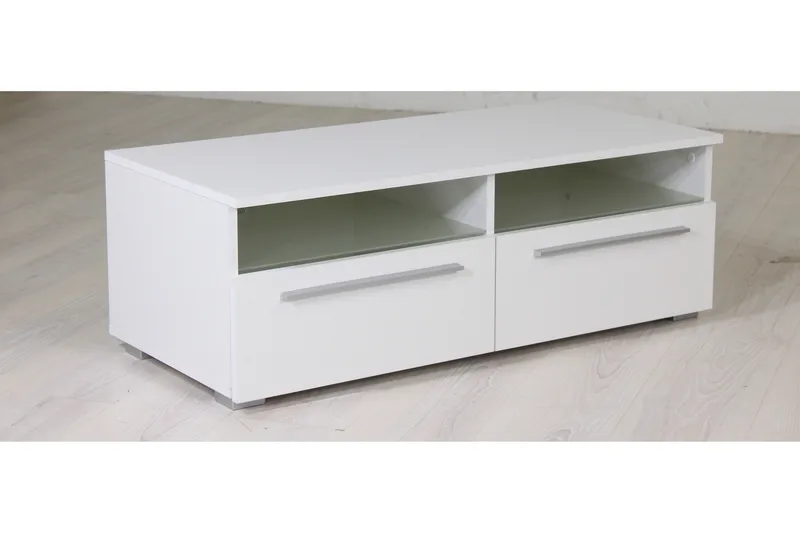 Stockend TV-Bänk 100 cm, Vit