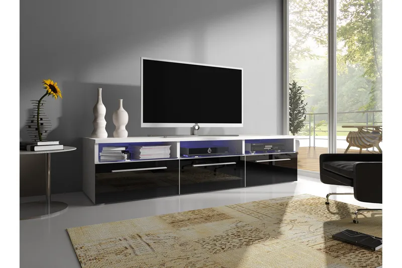 Stockend TV-Bänk 150 cm, Svart