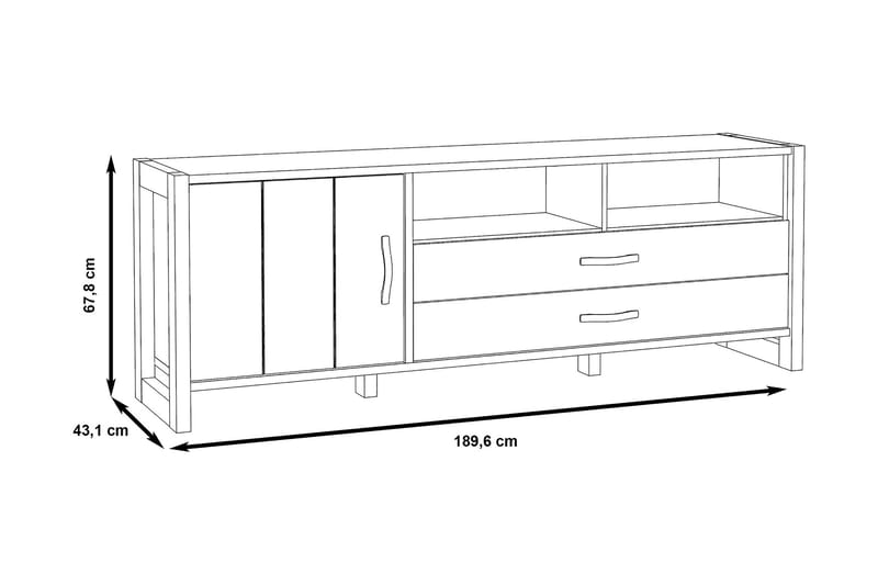 Strumica Tv-bänk 190 cm - Brun/Grå - TV bänk & mediabänk