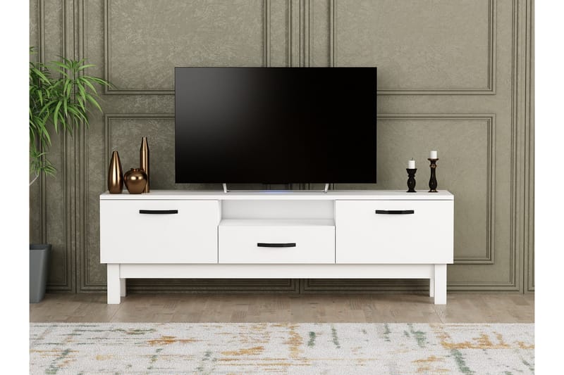 Suzi Tv-bänk 150x35,3 cm Vit - Hanah Home - Möbler - Tv möbel & mediamöbel - TV bänk & mediabänk