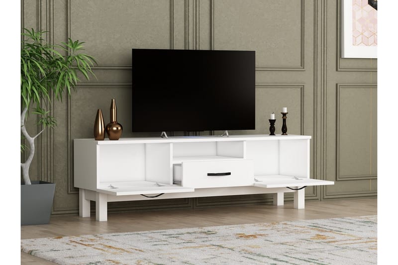 Suzi Tv-bänk 150x35,3 cm Vit - Hanah Home - Möbler - Tv möbel & mediamöbel - TV bänk & mediabänk