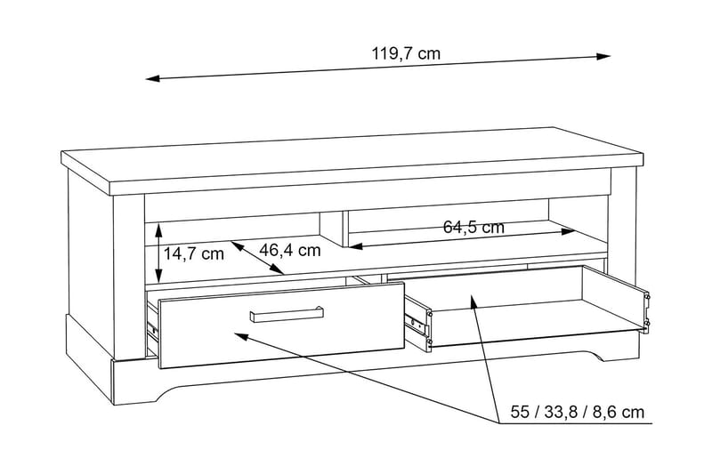 Svetis Tv-bänk 137 cm - Vit - TV bänk & mediabänk