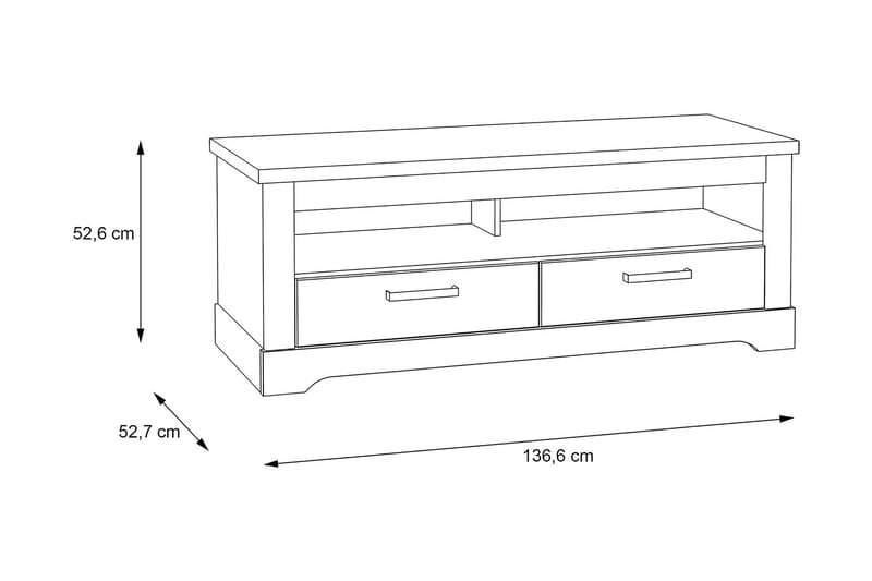 Svetis Tv-bänk 137 cm - Vit - TV bänk & mediabänk