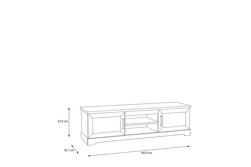 Svetis Tv-bänk 183 cm - Vit - TV bänk & mediabänk