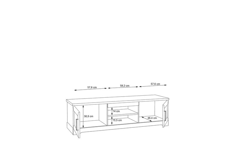 Svetis Tv-bänk 183 cm - Vit - TV bänk & mediabänk