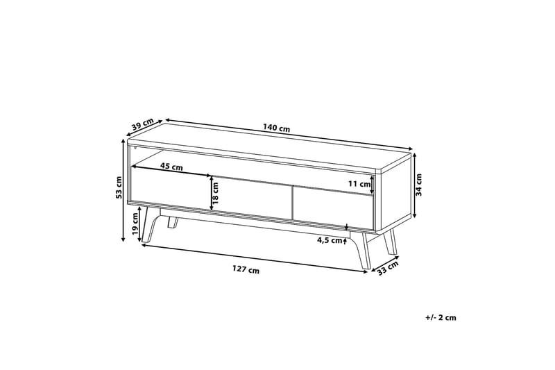 Syracuse Tv-Bänk 39x140 cm - Trä/Natur - Möbler - Tv möbel & mediamöbel - TV bänk & mediabänk